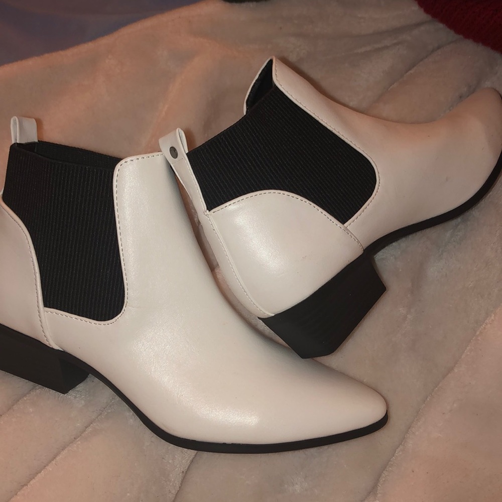 White ankle boots